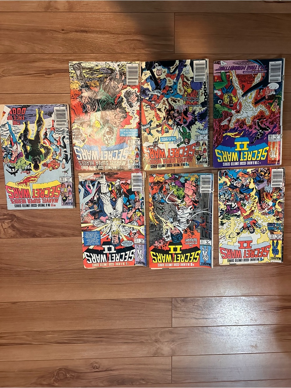 Marvel Secret Wars II Comic Book Lot of 7- Assorted Color Covers 84’-85’